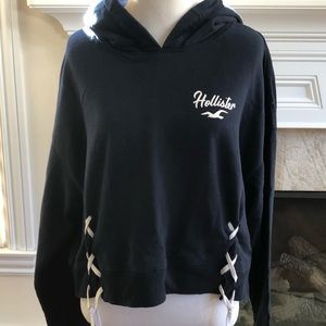 Hollister crop sweatshirt medium blue